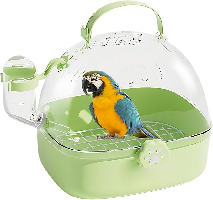 Parrot Carrier - Travel Bird Cage with Water Bottle, Parrot Travel Cage | Breathable Pet Bird Carrying Accessory for Hedgehog Chinchillas Lovebirds Cockatiels Budgies Macaws Parakeet