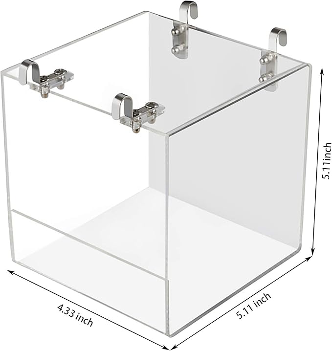 Hanging Bird Bath Cube Bird Bathtub Bath Shower Box Bowl Cage Accessory for Small Bird Canary Budgerigar Parrots Crested Myna Cockatiel