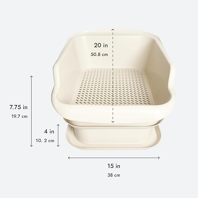 Mr Catman Cat Sifting Litter Box for Pine Pellets with Sifter Pan & Extra-Large 7-Day Waste Storage Tray, Sifting Cat Litter Box -Sturdy & Non-Stick, Less Tracking, Easy Clean, Odor Control