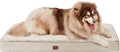 EHEYCIGA Waterproof Dog Bed Orthopedic 47"x29", Memory Foam Pet Bed for XXLarge Dog Bed, Washable Pet Mat with Removable Cover, Beige