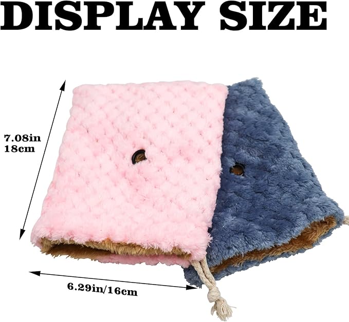 Sugar Glider Bonding Pouch Carrier Bag, Small Animals Sleeping Pouch Bag with Breathable Vent and Drawstring, Portable Travel Bag for Sugar Glider Rat Squirrel Guinea Pig Birds Parrot (Blue)