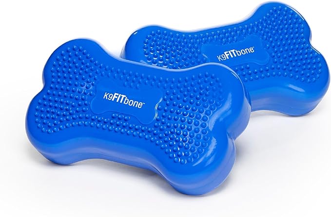FitPAWS® K9FITbone® - Mini, Blue (Set of 2) | Dog Balance Training Platform & Exercise Equipment | Workout Tool for Strength, Core & Stability