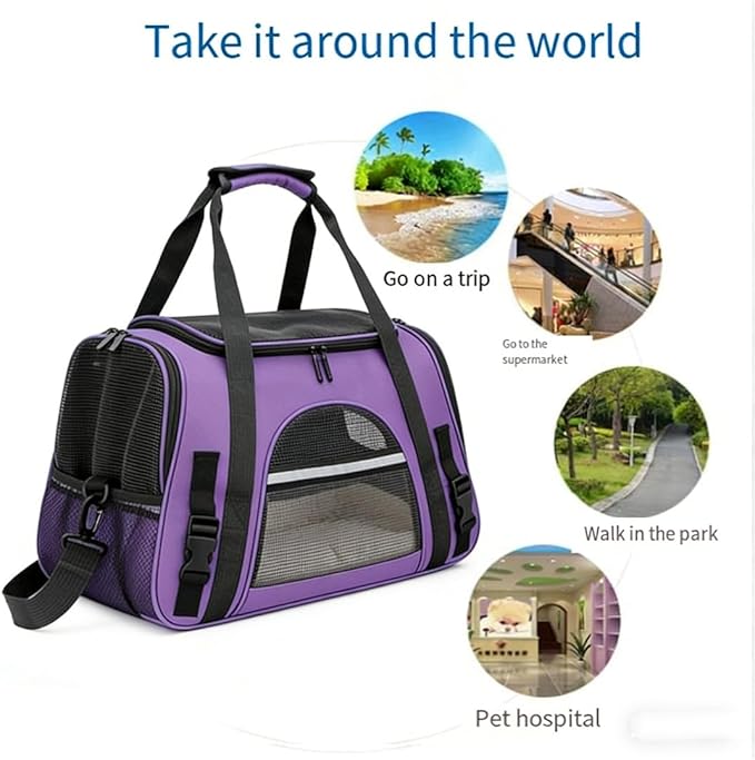 Cat Carriers, Dog Carriers, Pet Carriers – Airline-Approved Soft-Sided Bag for Cats & Small Dogs (Up to 15 lb), Foldable, Breathable Mesh, Privacy Cover, Washable & Lightweight