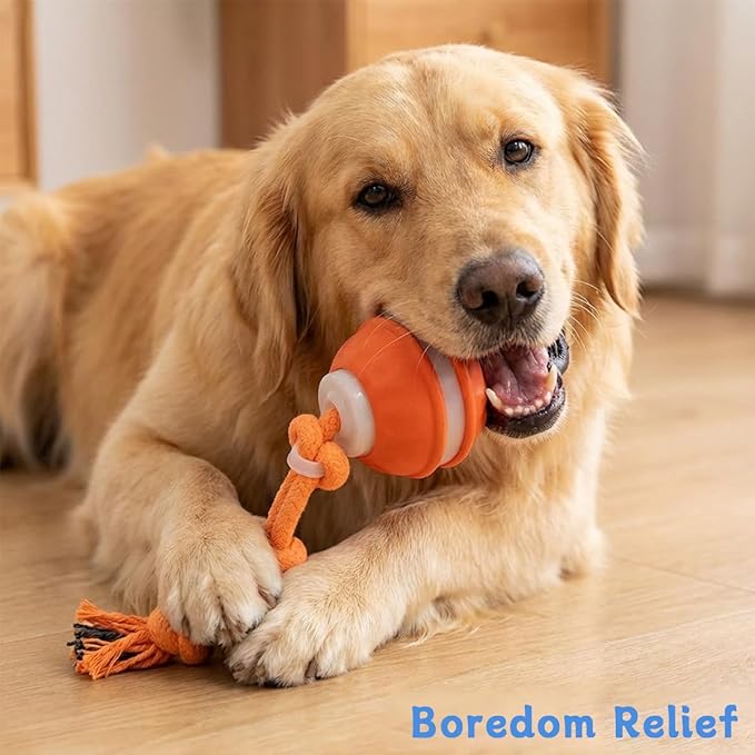 Zealburst Interactive Dog Toy, 360° Smart Automatic Rolling Moving Toy for Bored Dogs & Cats, Self-Moving Pet Toy, 【Orange】
