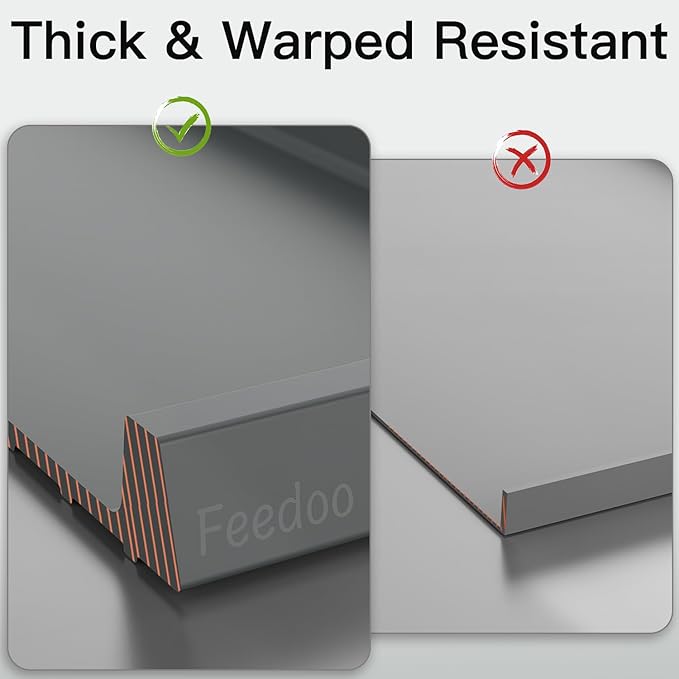Pet Feeding Mat [Warped Resistant Raised Edge], Water-Proof Silicone Placement for Food Water Bowls, Anti-Slip Base Protect Floor, BPA-Free&Dishwasher-Safe [28.5x16.5inch XL, Gray]
