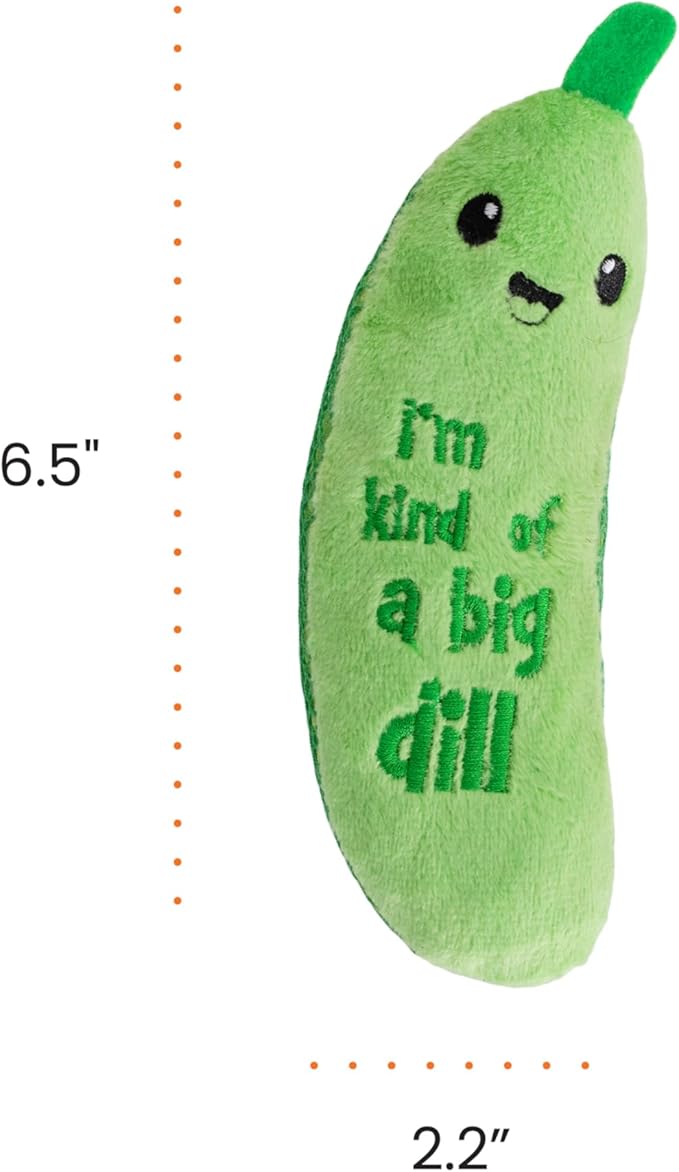 Catstages Crunchy Pickle Kicker Cat Toy – Plush Crinkle Toy with Catnip and Dental Mesh,6.5",(Pack of 2)