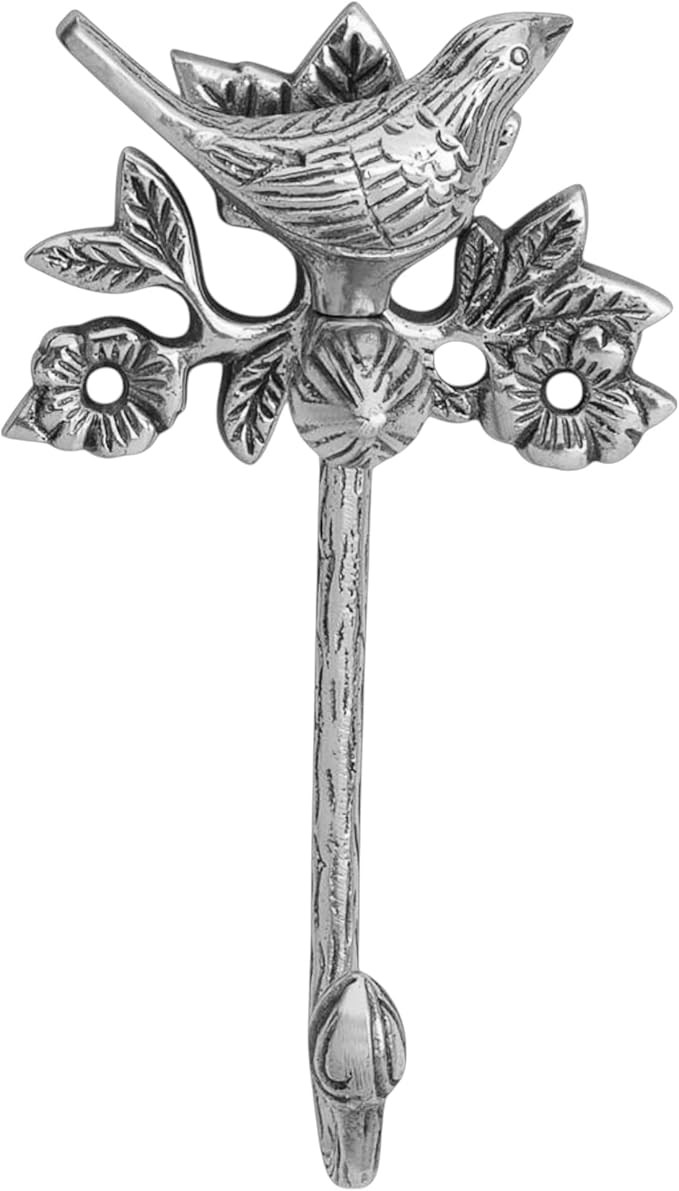 Solid Brass Bird Antique Towel Hook Bathroom Accessories Retro Bathroom Hardware Bird Cloth Hook Wall Mounted Vintage (Brass Chrome)