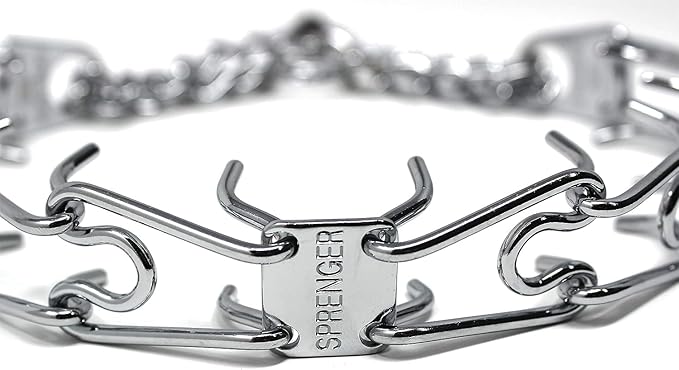 Herm Sprenger Prong Dog Training Collar, 3.2mm x 23in Medium, Ultra-Plus Chrome Plated Steel Pet Pinch Collar No-Pull Collar for Dogs Anti Pull Training Collar Made in Germany