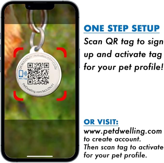 Pet Dwelling QR Pet Tag – Easy Scan Instant Location Alerts, Online Pet Profile with AI Feature for Dogs & Cats (Green Paw)