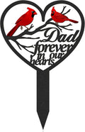 Dad Grave Decorations for Cemetery, Metal Sympathy Memorial Stakes for Loss of Father, Cardinal Cemetery Decorations for Grave Outdoors Yard Garden(12 X 7.5 Inches)