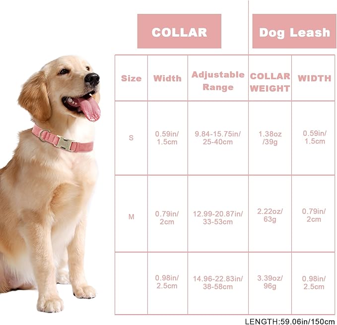 Genuine Leather Dog Collar - Adjustable Pet Collar with Quick Release Metal Buckle, Soft Skin Friendly Real Leather Collar for Small, Medium, Large Dogs (Pink, S：Fit 8-16" Neck)
