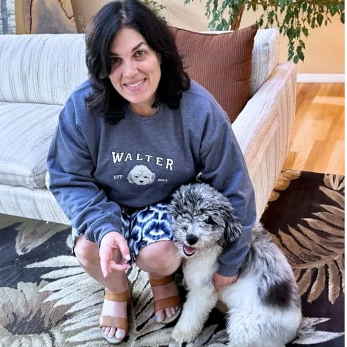COUPLEHOODIES Custom Dog Portrait Sweatshirt from Photo – Personalized Pet Memorial Gift for Dog Moms, Cat Lovers or Pet Loss