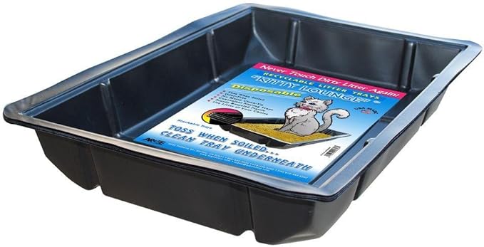 Kitty Lounge Disposable Litter Tray, Black, 100-Pack- Argee RG606/100