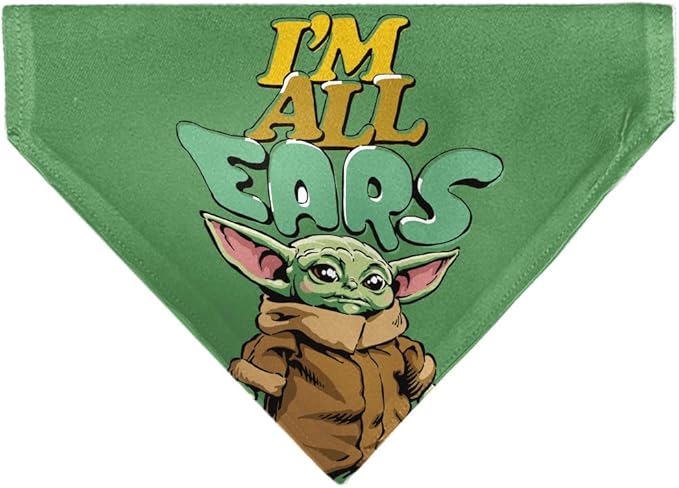 Star Wars Pet Bandana Star Wars Grogu Im All Ears Pose Green Slip On Collar Bandana Only