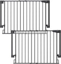 Cumbor 2 Pack 29.2-43" No Bottom Bar Baby Gate for Stairs, 2-in-1 Auto Close Dog Gate Indoor, Hardware Mounted Pet Gate for Doorways with Large Walk Thru Door, Child-Proof Safety Gate for Kids (Black)