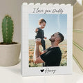 NAZENTI Custom Daddy and Me Brick Photo Block gifts for Fathers Day, Christmas, Birthday, Personalized Photo Puzzle Gift for Dad, Image Building Block Gift For Husband, Custom Home Decor for Family