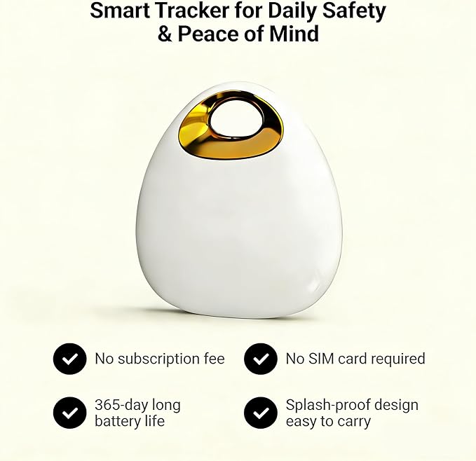 GPS Pet Tracker with Apple Find My Network, Android Compatibility, Real-Time Location Tracking, Water-Resistant (DINGWEIQI03)