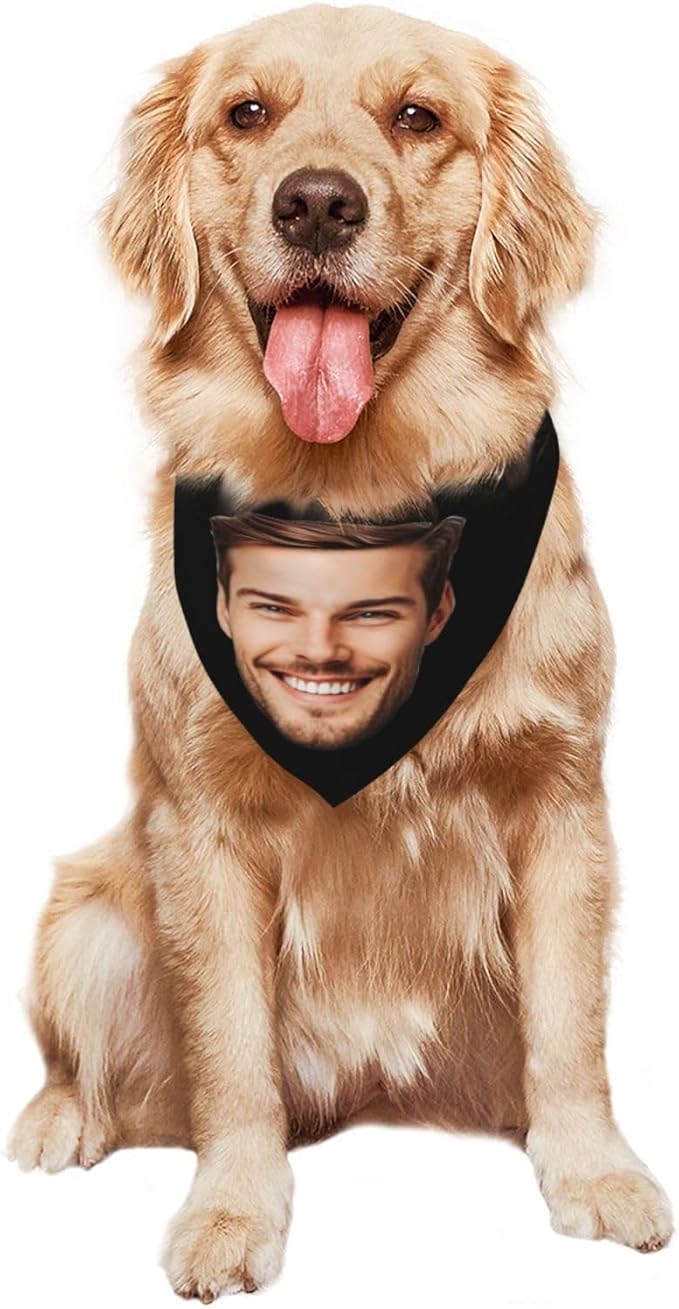 Custom Dog Bandana for Cat Dog Pet Add Your Design Personalized Neckwear Bandanas with Your Text Logo Image Customized Pet Scarf Funny Gifts Style 08