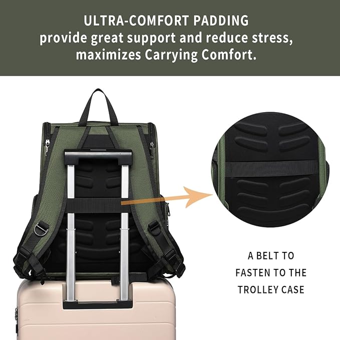 Cat Backpack Carrier for Small Dogs and Medium cat Puppy Kitten Bunny Pet Carrier Backpack Collapsible with Fully Ventilated Mesh with Safety Leash (DarkGreen, 12.9" L x 10.62" W x 15.5" H - M)