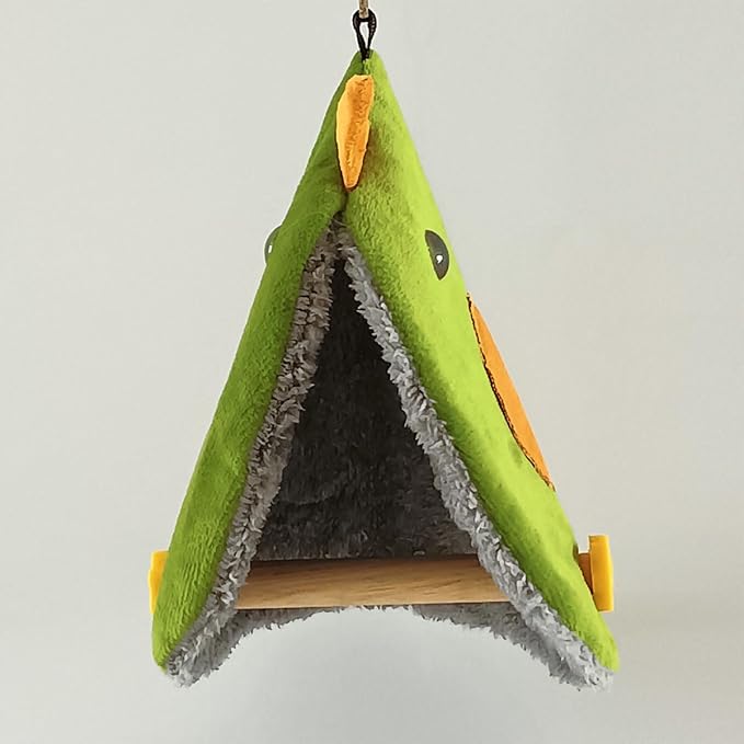 Bird Snuggle Swing Tent - Hanging Sleeping Hut with Perches for Small Birds Parrot Parakeet Cockatiel Conure Budgie Finch Quaker