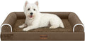 Medium Dog Bed Orthopedic Washable: Beds Bolster Medium Sized Dogs Bed Egg Crate Foam Couch Sofa Waterproof with Removable Cover - Dark Coffee