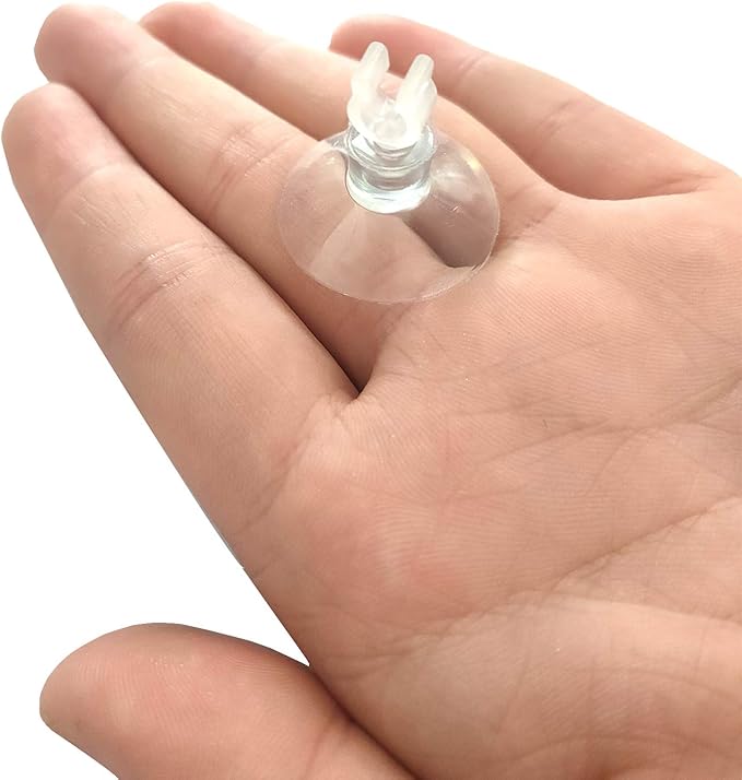 AQUANEAT Aquarium Suction Cups, for Fish Tank Airline Tubing, with Clips 3/16" air Hose Holder, 24pcs (Clear)