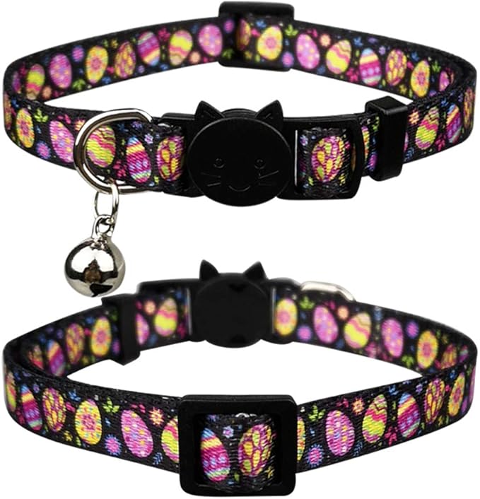 3 Pack Easter Cat Collar with Bell Breakaway Adjustable
