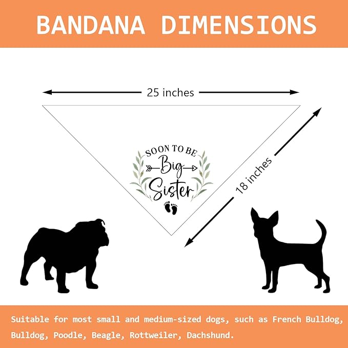 Soon to Be Big Sister Dog Bandana Baby Announcement Dog Gender Reveal Outfit Pregnancy Announcement Props Scarf Accessories Big Sister Bandana for Dogs