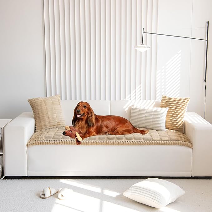 Sofa Cover Fuzzy Couch Cover for Pet, Couch Covers for Dogs Washable Non-Slip Sofa Slipcover Cushion Protector Pets Friendly Mat Bed