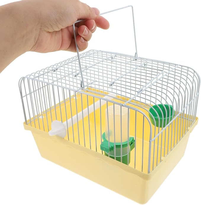 Portable Bird Cage with Waterer Food Box and Perch Lightweight Spacious Travel Bird Carrier for Parakeets Lovebirds 9.25X6.49X6.37 Inch