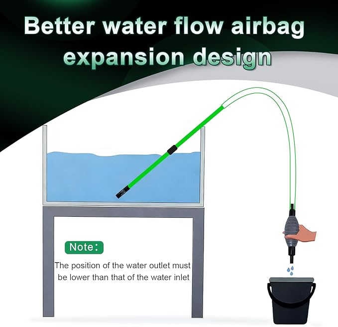 boxtech Fish Tank Water Change, Vacuum Siphon Water Changer Pump Sand Cleaner for Aquarium Water Filter