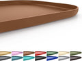 Silicone Pet Feeding Mat with Raised Edge for Food and Water, Dog Bowl Mats, Cat Bowls Placemat with High Lip for Floor Waterproof, Rubber Tray for Cats and Dogs 24 x 16 x0.8 Brown