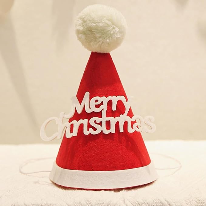 5 Pcs Christmas Dog Hats Cute Cats Party Hats Pet Set Dogs Santa Hats Puppies Kittens Grooming Accessories Costumes. (Small Christmas A)