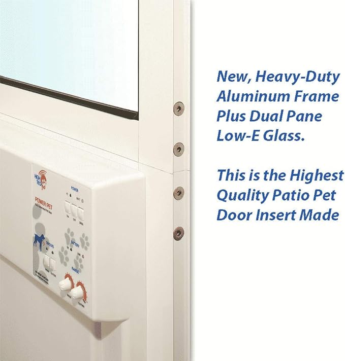 Power Pet Automatic Sliding Glass Patio Pet Door by High Tech Pet - Pet Operated Dog Door, Heavy-Duty Aluminum Frame (75" - 80 1/4"), High Security, Air Tight, for Large Dogs 30-100 lbs., Easy Install