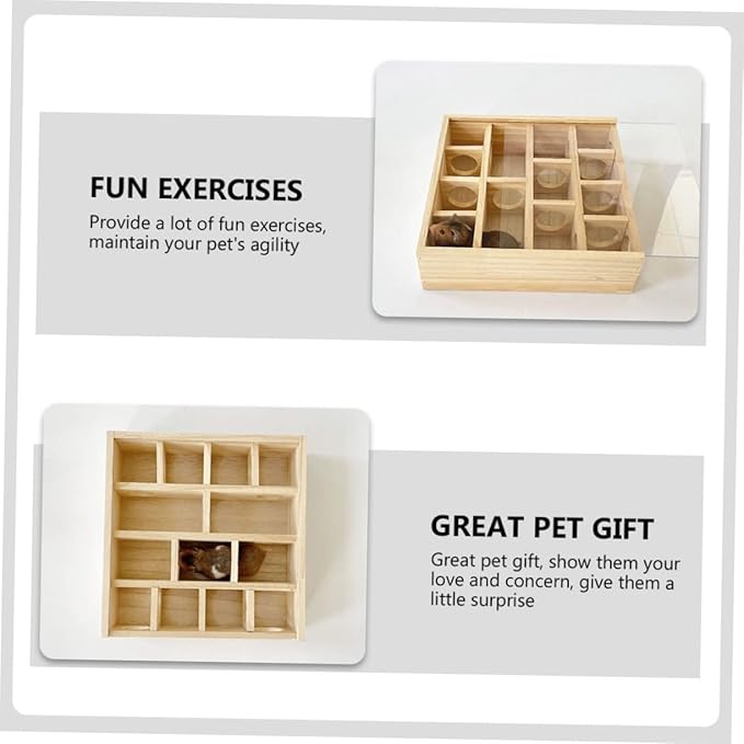 POPETPOP Wooden Hamster Maze Interactive Household for Pets Multi Design for Hamsters Chinchillas and Mice Dimensions Fun Pet Accessory