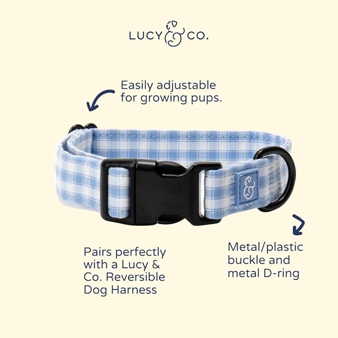 Lucy & Co. Silly Goose Dog Collar, Adjustable Durable Dog Collar with Cute Print, Large