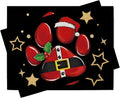 Christmas Dog Cat Paw Prints Placemats Set of 4, Xmas Stars Dining Place Mats Table Decor Pet Lover Gifts, Winter Funny Holiday Home Kitchen Decoration 12 x 18 Inch