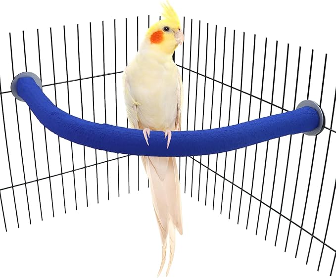 Wontee Bird Perches Bird Cage Sand Perch Stand for Budgies Parakeets Cockatiels Conures (Random Color) (90 Degrees)