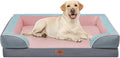 Comfort Expression Orthopedic Dog Bed for Extra Large Dogs 42x30 Inch, Waterproof Egg Crate Foam XL Pet Bed with Removable Bolsters, Dog Couch with Washable Cover & Non-Slip Bottom, Cherry Blossom