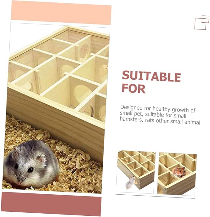 BESPORTBLE Household Hamster Maze Multi Grid Wooden Chinchilla Accessory for Healthy Pet Play and Enrichment for Hamsters Rats and Animals