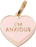 Two Tails Pet Company Personalized 'I'm Anxious' Pet ID Tag & Collar Charm - Custom Engraved Dog Tags for Pets - Luxury Brass, Gold Plating