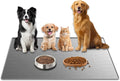 48"x32" Extra Large Pet Food Mat, 1.5MM Super Thick Silicone Dog Mats for Food and Water, XXXL Nonslip Pet Feeding Mats for Floors,Dog Cat Bowl Mat with Raised Edges, Light Gray