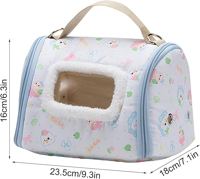 Portable Bird Travel Carrier, Parrot Transport Box, 16x12 Inch Travel Carrier with Clear Window, Lightweight Parrot with Ventilation Mesh, Foldable Bird Box with Secure Latch, for Parakeet Hiking