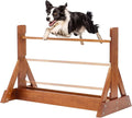 Leinuosen Wooden Dog Agility Jump for Professional Training, Stable Indoor & Backyard Obedience Training Jump with Adjustable Height, Solid Pine Dog Agility Equipment for Puppies and Adult Dogs