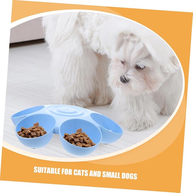 Toyvian Multi-Grid Floral Pet Feeding Bowl for Cats and Dogs Versatile Food and Water Container for Kittens Sturdy Design Decorative Flower Shape for Home and Pet Stores