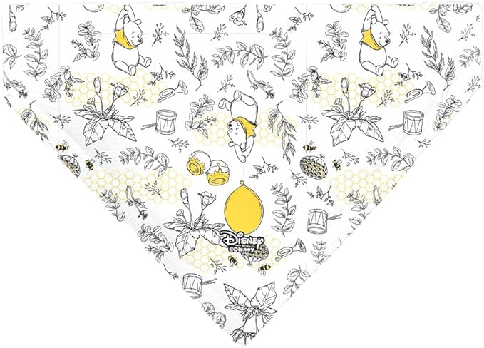 Disney Pet Bandana Winnie The Pooh Balloon Pose and Foliage Collage Slip On Collar Bandana Only