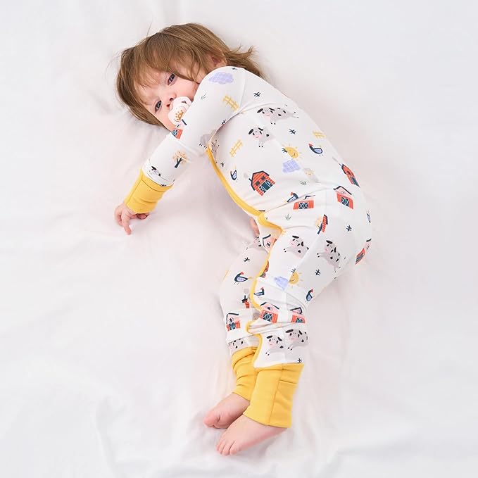 pureborn Baby Infant Boys Girls Sleeper Snug Fit Viscose from Bamboo Pajamas Zipper Pjs 0-24 Months