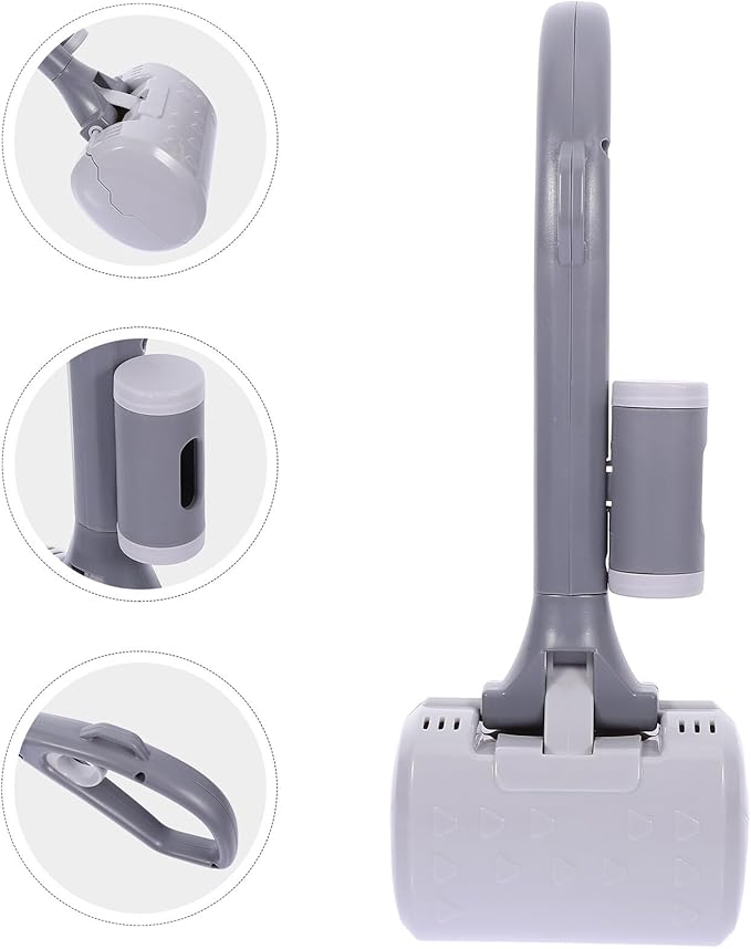 Toyvian Heavy Duty Pooper Scooper for Large Dogs with Long Handle Portable Dog Poop Picker Waste Scoop Tool for Outdoor Pet Cleanup Gray