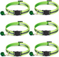 6 Pack Reflective Cat Collar with Bell, Breakaway and Safe Collars for Cats, Nylon, Pet Collar Adjustable19-32cm (Fluorescent Green)