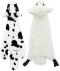 Best Pet Supplies Squeaky Dog Toys with Soft Durable Fabric for Small, Medium and Large Pets Interactive Toy for Indoor Play, Supports Active Biting and Play - Sheep, Cow, Small